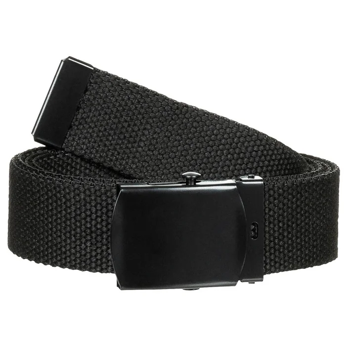Ceinture US toile coton Noir boucle Noir MFH