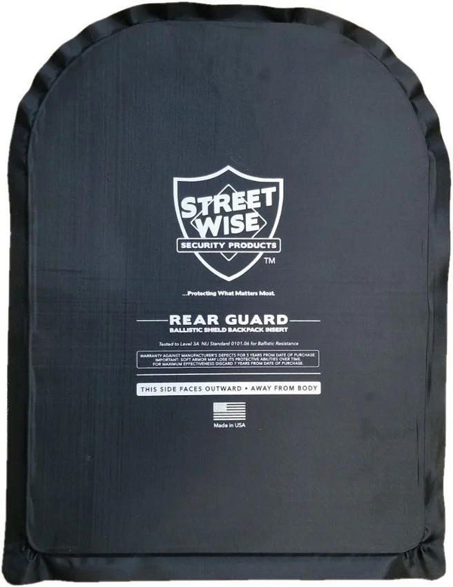 CEP27040 – STREETWISE PRODUCTS 28x35cm Plaque Balistique Pare-Balles NIJ 3A UHWPE « Rear Guard »