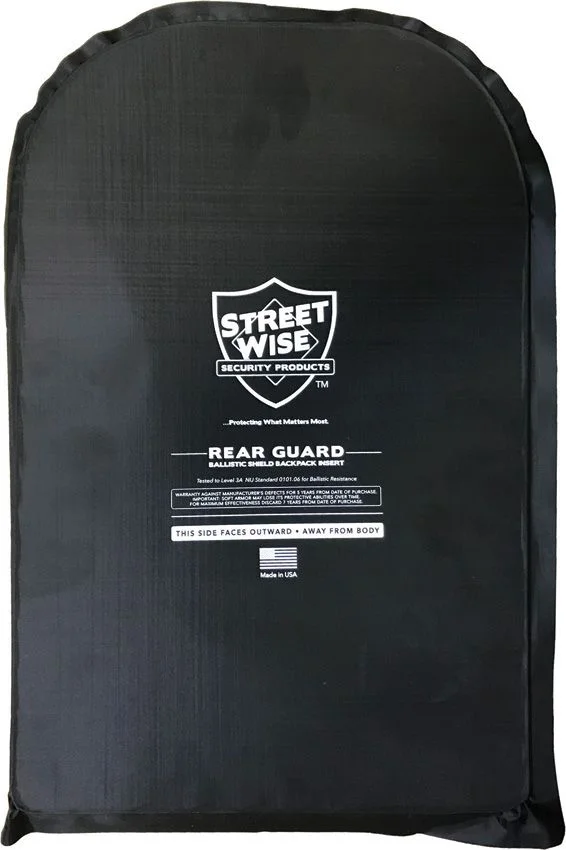 CEP27041 – STREETWISE PRODUCTS 28x43cm Plaque Balistique Pare-Balles NIJ 3A UHWPE « Rear Guard »