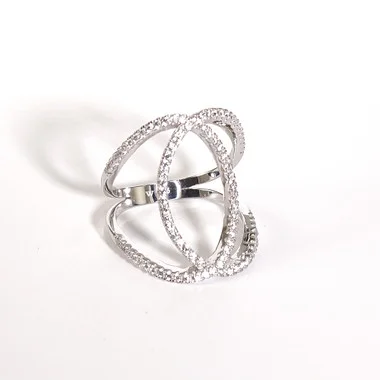 Charles Winston, S Argent, Bague Forme Libre en Zircone Cubique