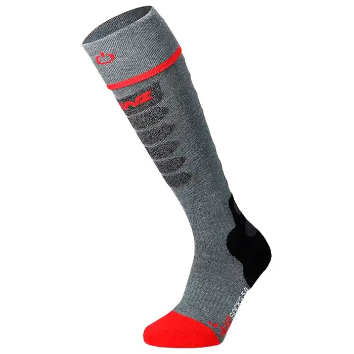 Chauffage pied Lenz Heat Sock 5.1 Toe Cap Slim Fit Gris Rouge