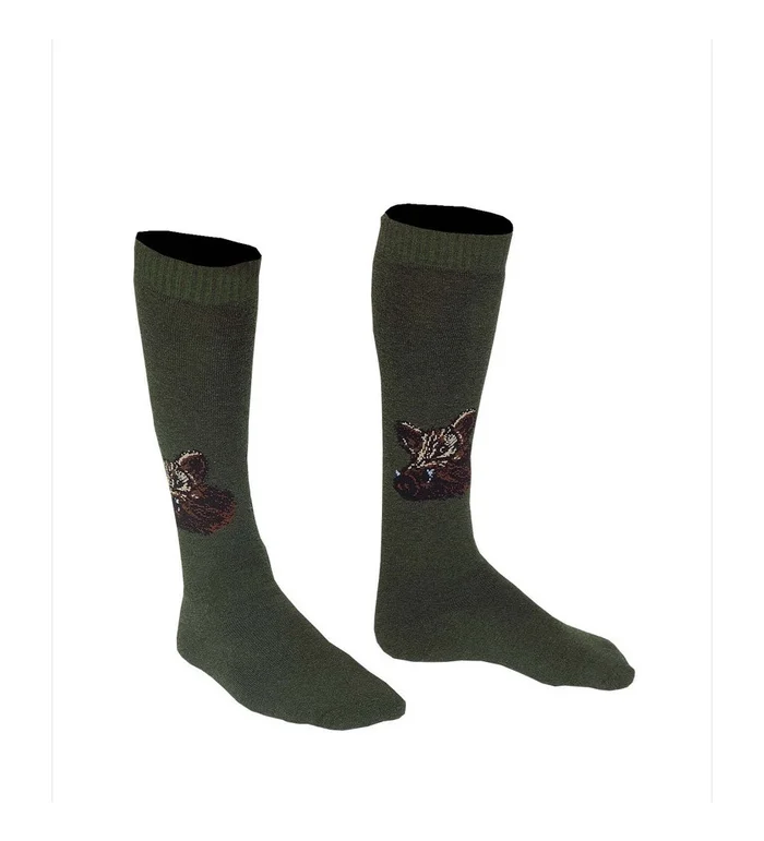 Chaussettes brodées sanglier Somlys