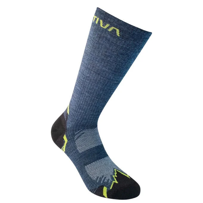 Chaussettes de randonnee unisexe La Sportiva – Storm Blue/Lime Punch