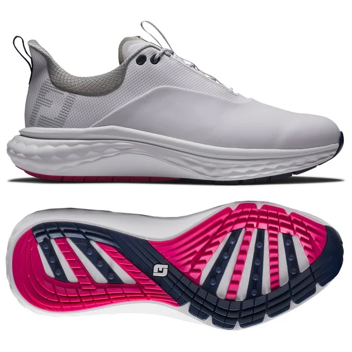 Chaussures sans crampons Footjoy Quantum White Blue Pink
