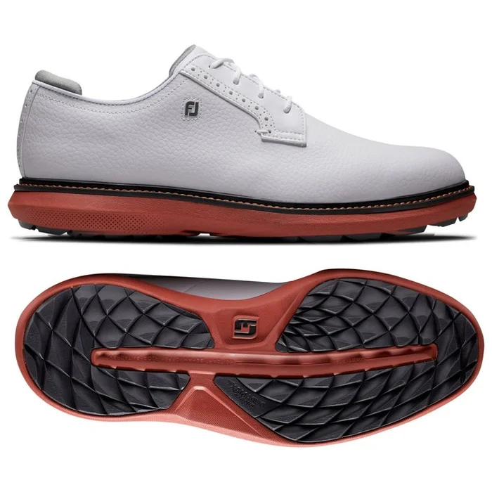 Chaussures sans crampons Footjoy Traditions Blucher White White Brick