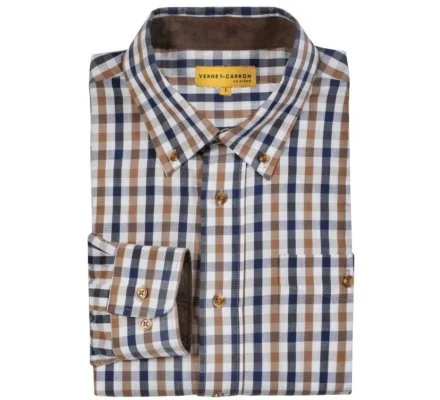 Chemise à carreaux Nancay bleue VERNEY CARRON