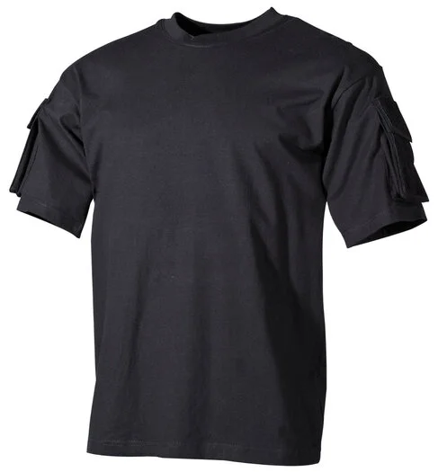 Chemise à manches court US MFH avec poches sur les manches, noir