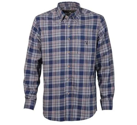 Chemise bleue à carreaux Aubigny Percussion