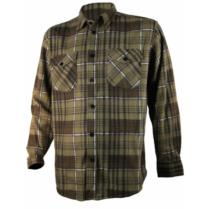 CHEMISE DE CHASSE HOMME POLAIRE KAKI