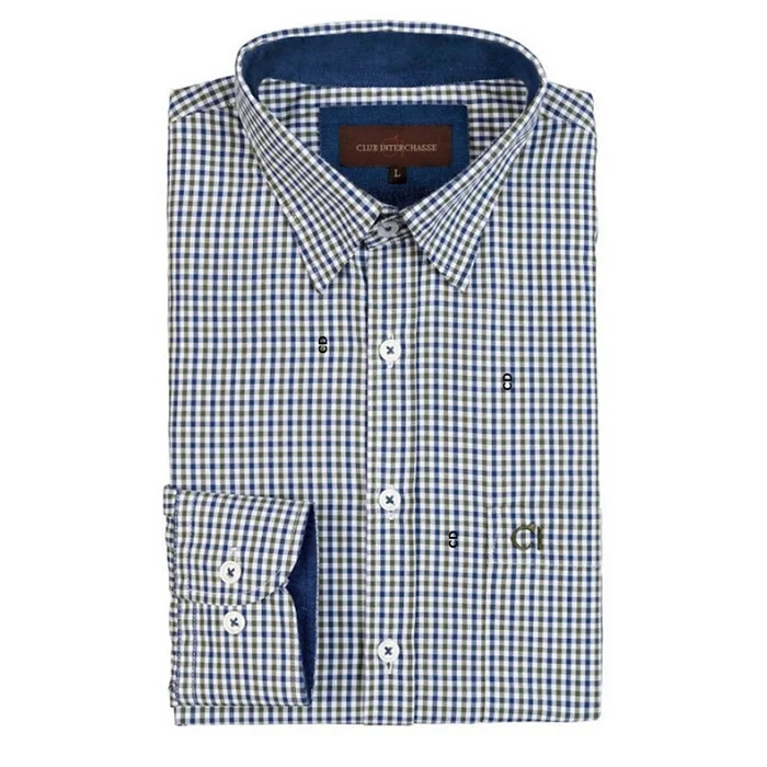 Chemise Homme Club Interchasse Marin Bleu /Vert
