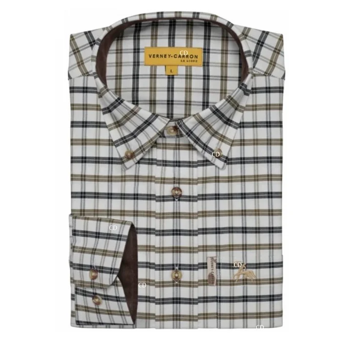 Chemise Homme Ligne Verney Carron Clemont A Carreaux Vert /Bleu