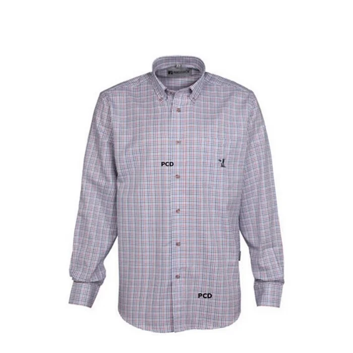 Chemise Homme Percussion Petits Carreaux Bleu Rouge