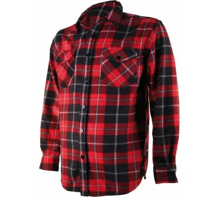 Chemise polaire à carreaux rouge Treeland