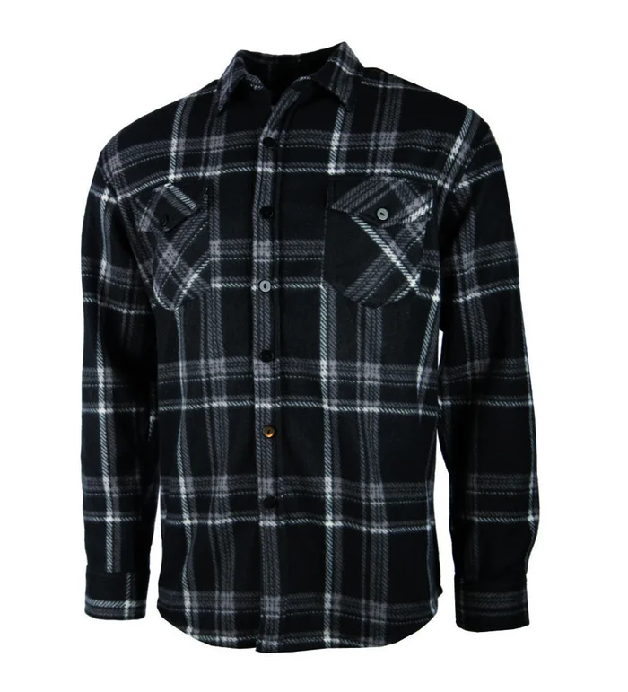 Chemise polaire carreaux noire Treeland