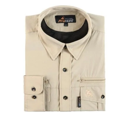 Chemise stretch traitée Anti-tique beige VERNEY CARRON – Image 2