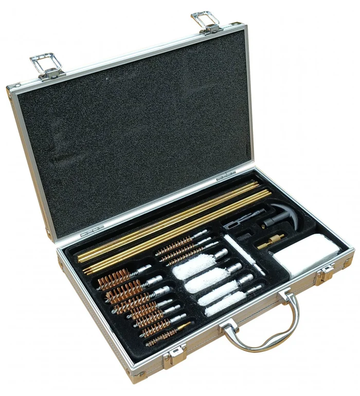 Coffret de nettoyage pour canons armes d’épaule et de poings (34 pièces)