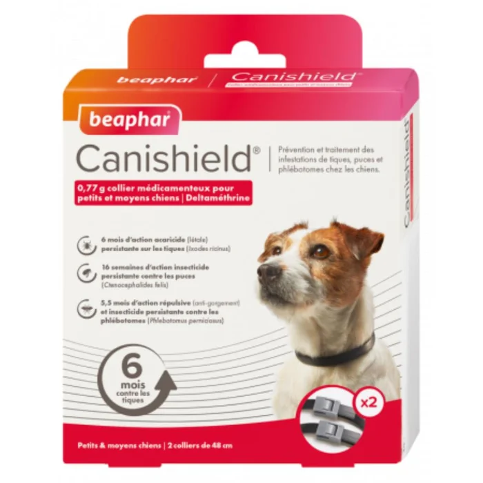 COLLIER CANISHIELD PT/MOYEN CHIEN X2