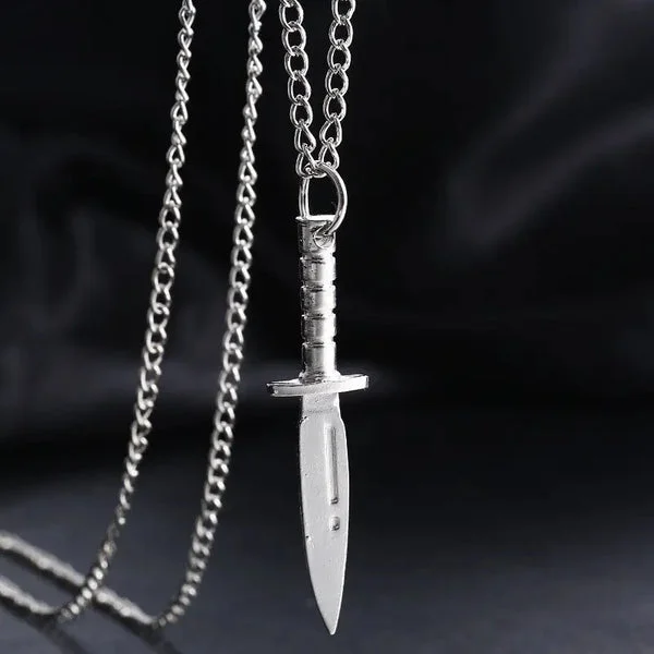 COLLIER MILITAIRE – COUTEAU (ARGENT)