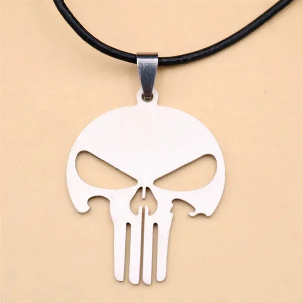 COLLIER MILITAIRE AVEC MOTIF DE CRÂNE (ACIER INOXYDABLE)