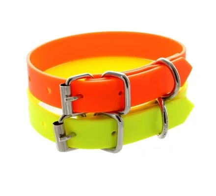 Collier PVC petit chien jaune fluo – Image 2