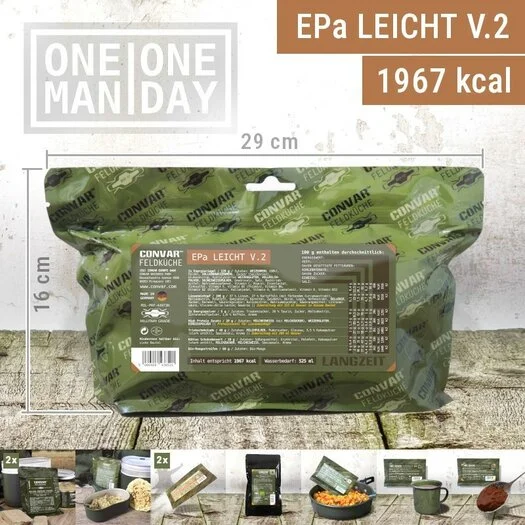 Convar Field Kitchen EPA light V.2 MRE Repas Prêt-à-manger Ration de 24 heures