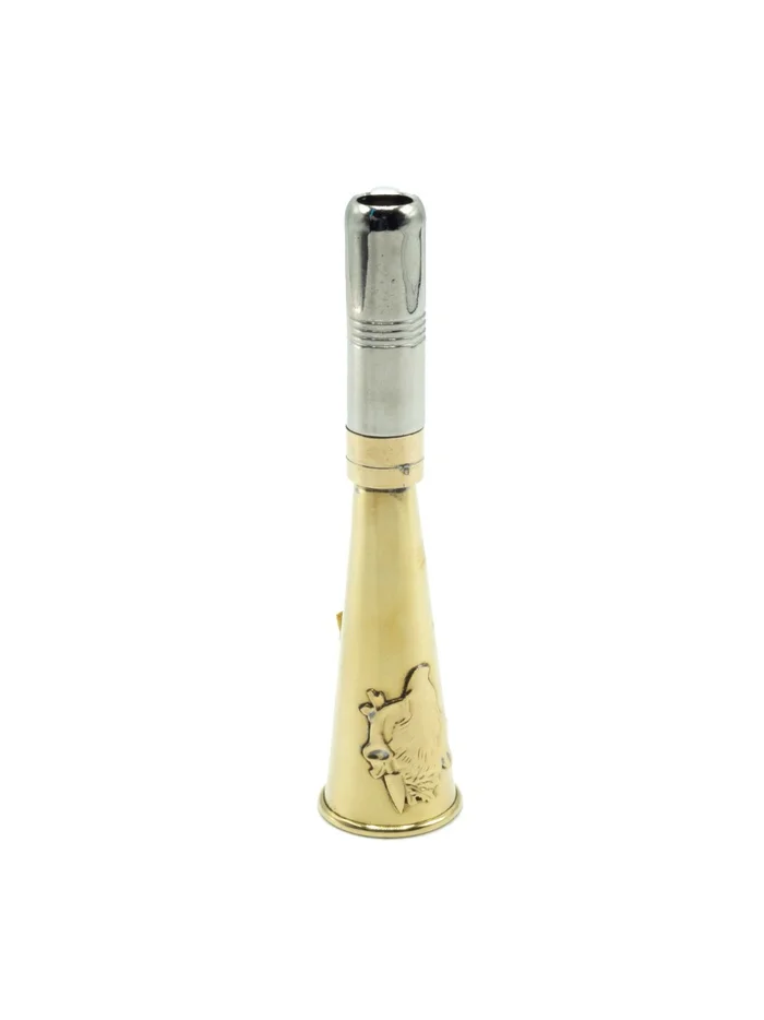 Corne d’appel en laiton Januel avec décor sanglier – 12 cm