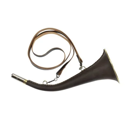Corne d appel ronde gainée cuir 31 cm Axel Club Interchasse