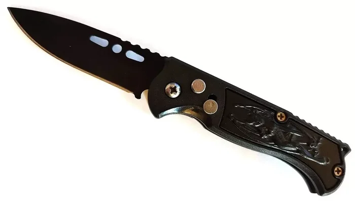 Couteau automatique 15,8cm cran d’arrêt compact noir