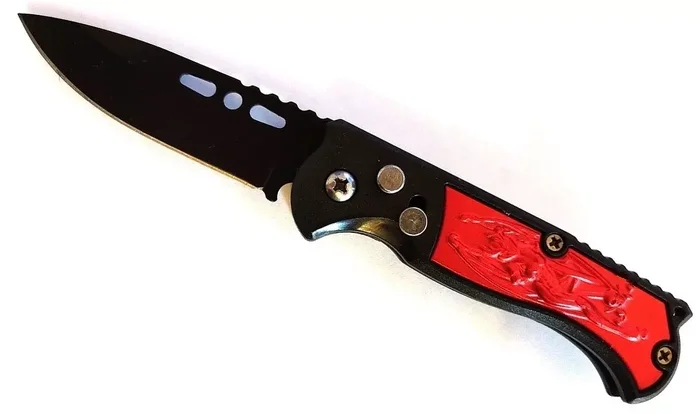 Couteau automatique 15,8cm cran d’arrêt compact rouge