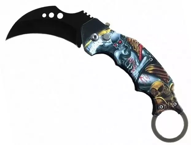 Couteau automatique cran d’arrêt Karambit Squelette