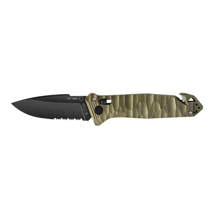 Couteau CAC® S200 Serration PA6 Vert olive