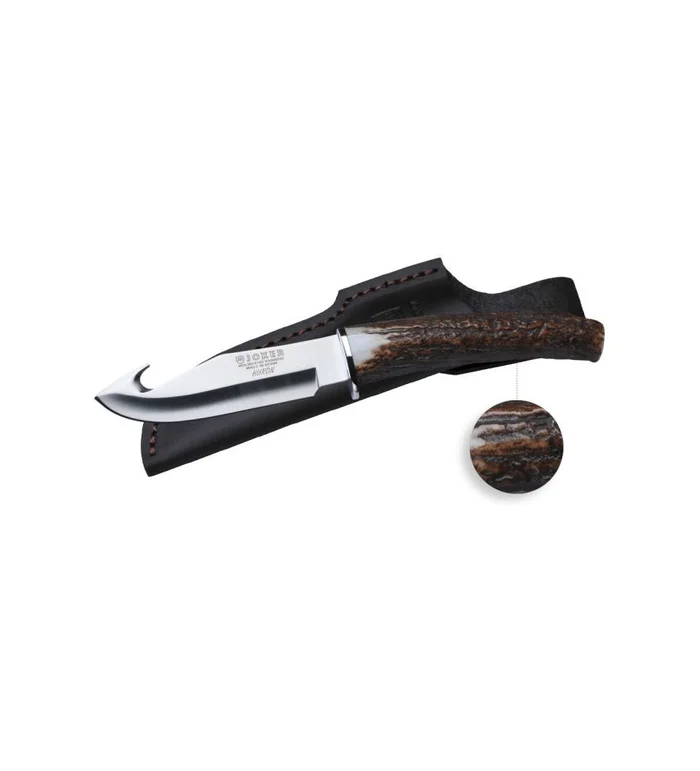 Couteau chasse skinner lame de 11 cm manche cerf