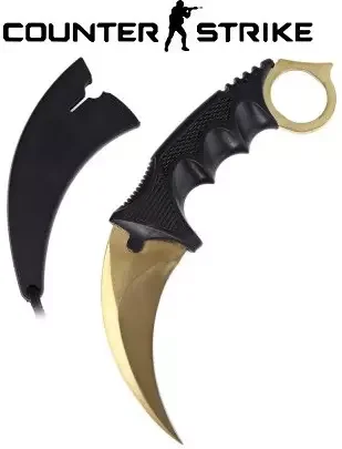 Couteau CS GO Counter Strike 18,7cm – doré tactique