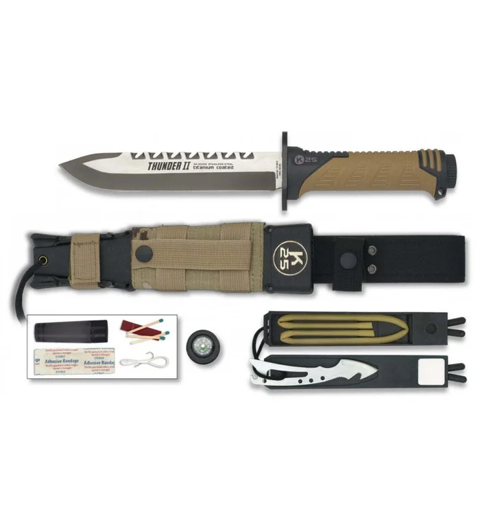 Couteau droit de survie K25 Thunder II