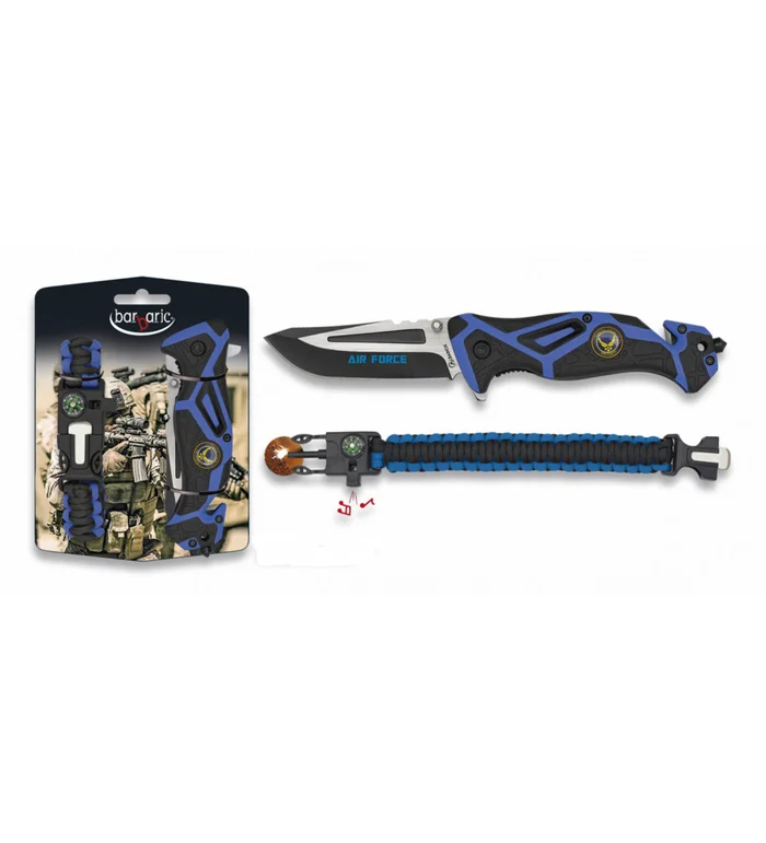 COUTEAU KIT PLIANT FOS AIR FORCE + PARACORDE