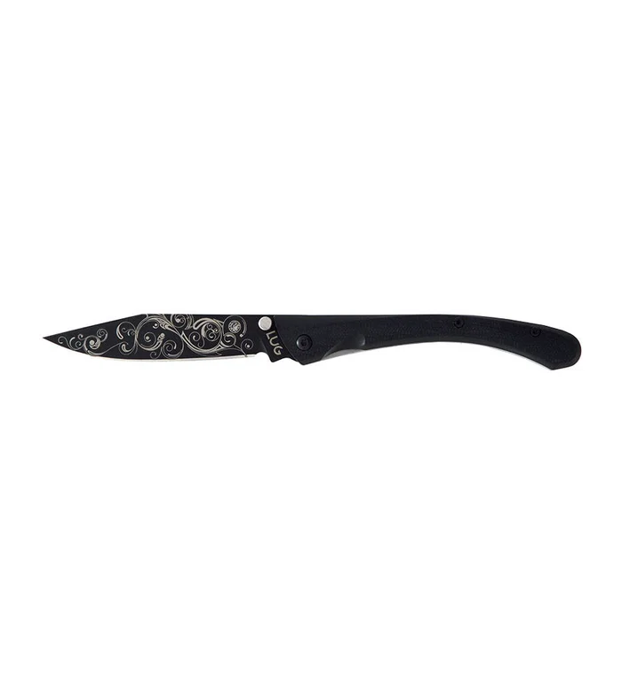 Couteau Lug C63 Volutes Noir 8 cm