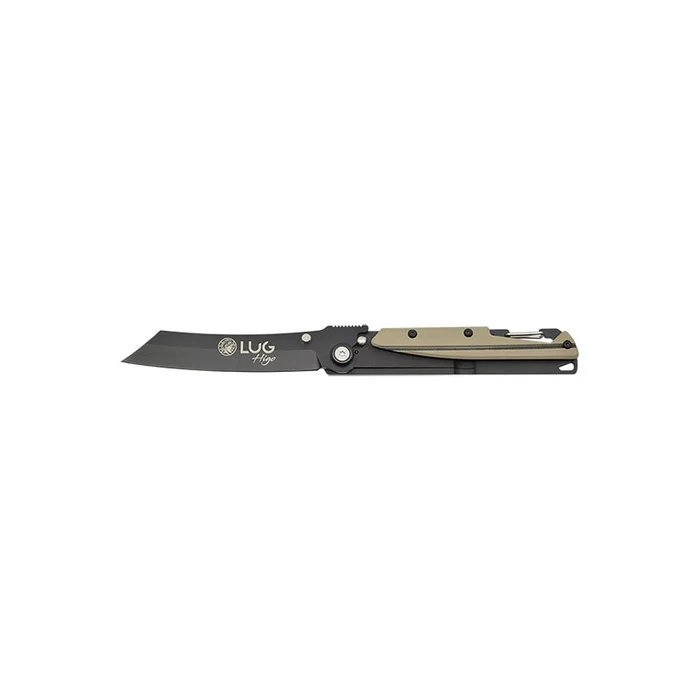 Couteau LUG Higo Titanium Lame Noir SP3 Manche G10 Désert et Noir