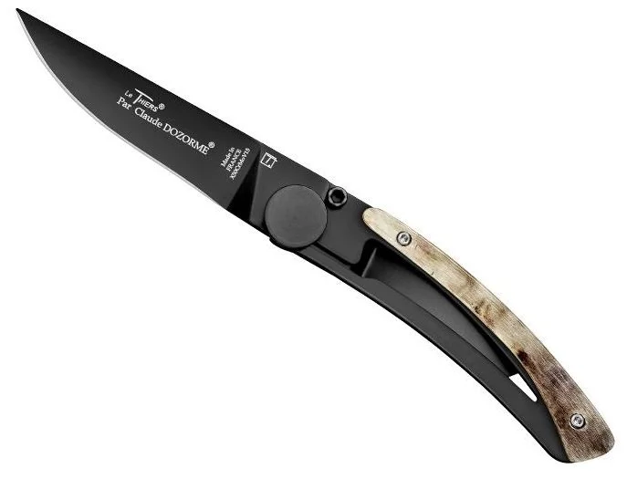 Couteau Noir Le Thiers Liner Lock corne de bélier