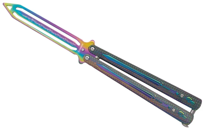 Couteau papillon 24,5cm balisong rainbow entraînement