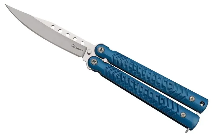 Couteau papillon balisong 16,2cm bleu ALBAINOX