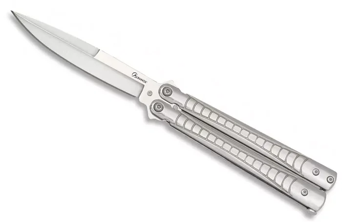 Couteau papillon balisong 21,5cm argenté ALBAINOX
