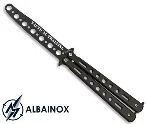 Couteau papillon balisong 22,2cm noir – Idéal entrainement