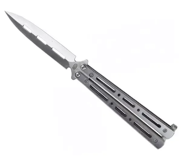 Couteau papillon balisong 22,5cm gris acier