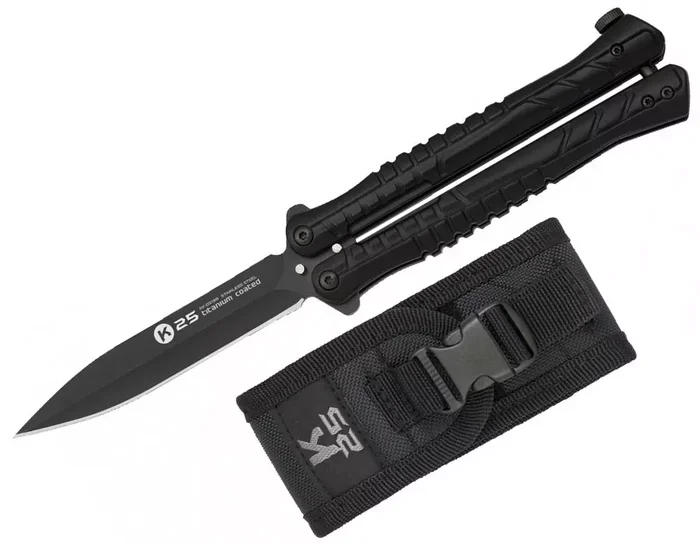 Couteau papillon balisong 22,5cm titane K25