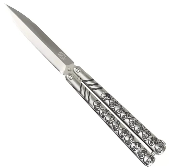 Couteau papillon balisong 23cm Squelette SCH