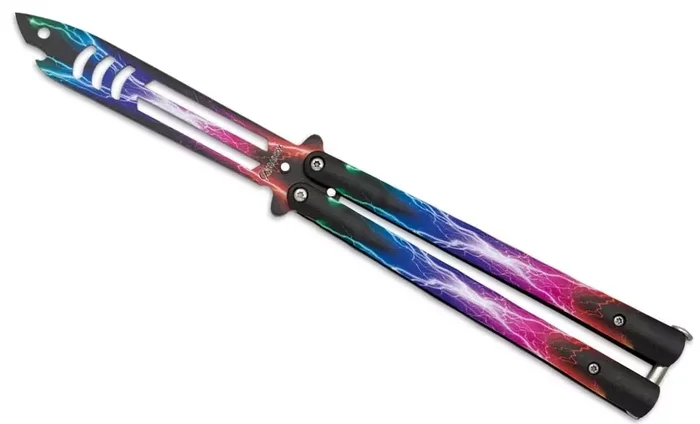 Couteau papillon balisong 24cm décapsuleur entrainement