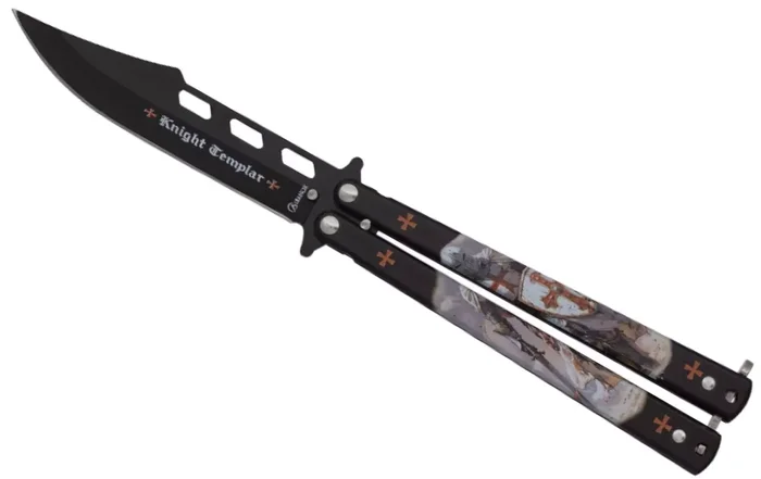 Couteau papillon Les Templiers balisong 22,2cm ALBAINOX