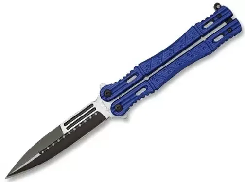 Couteau papillon night fighter – balisong bleu