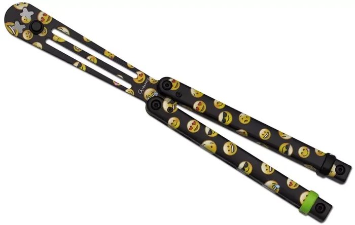 Couteau papillon Smiley Emoji 25cm entraînement