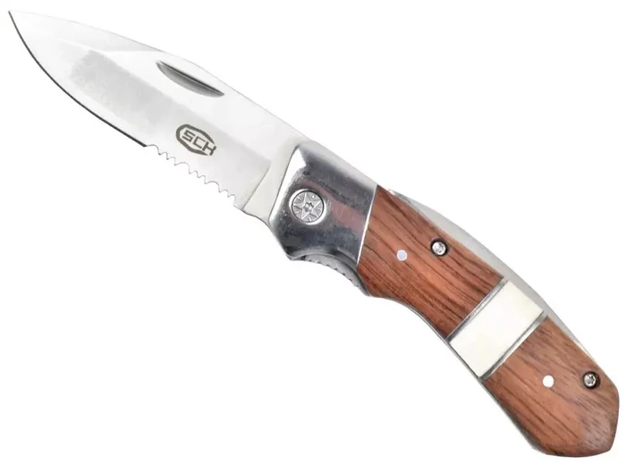 Couteau pliant 16,6cm tradition manche bois